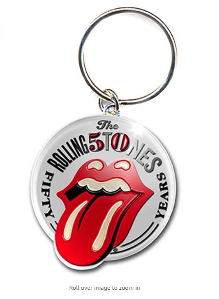 The Rolling Stones Keyring Keychain 50th Anniversary Official metal One Size